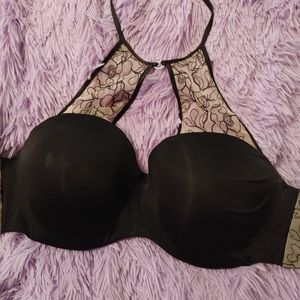 Ashley Graham 36F black halter bra